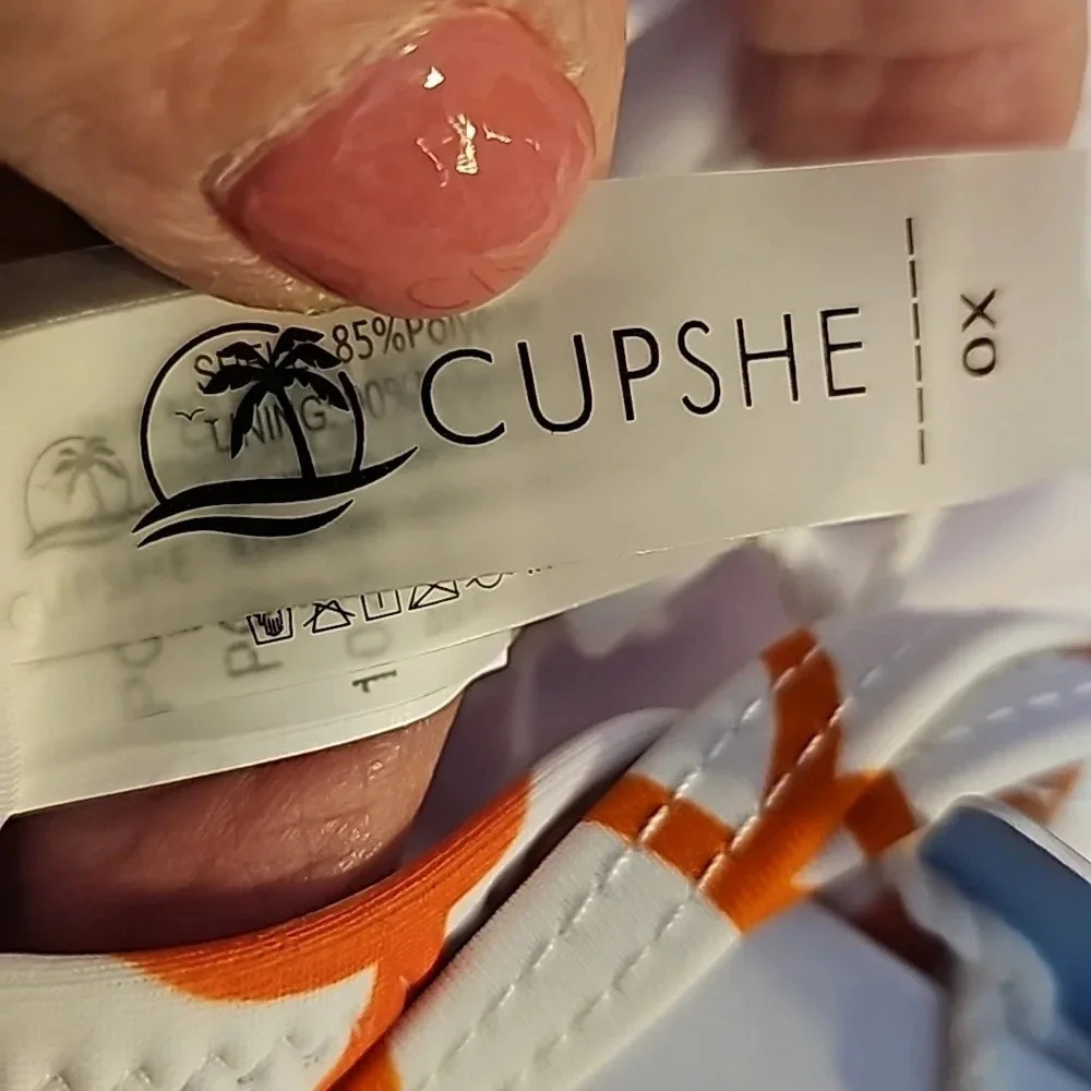 Orange and White One-piece Swimsuit NWT - Picture 5 of 8